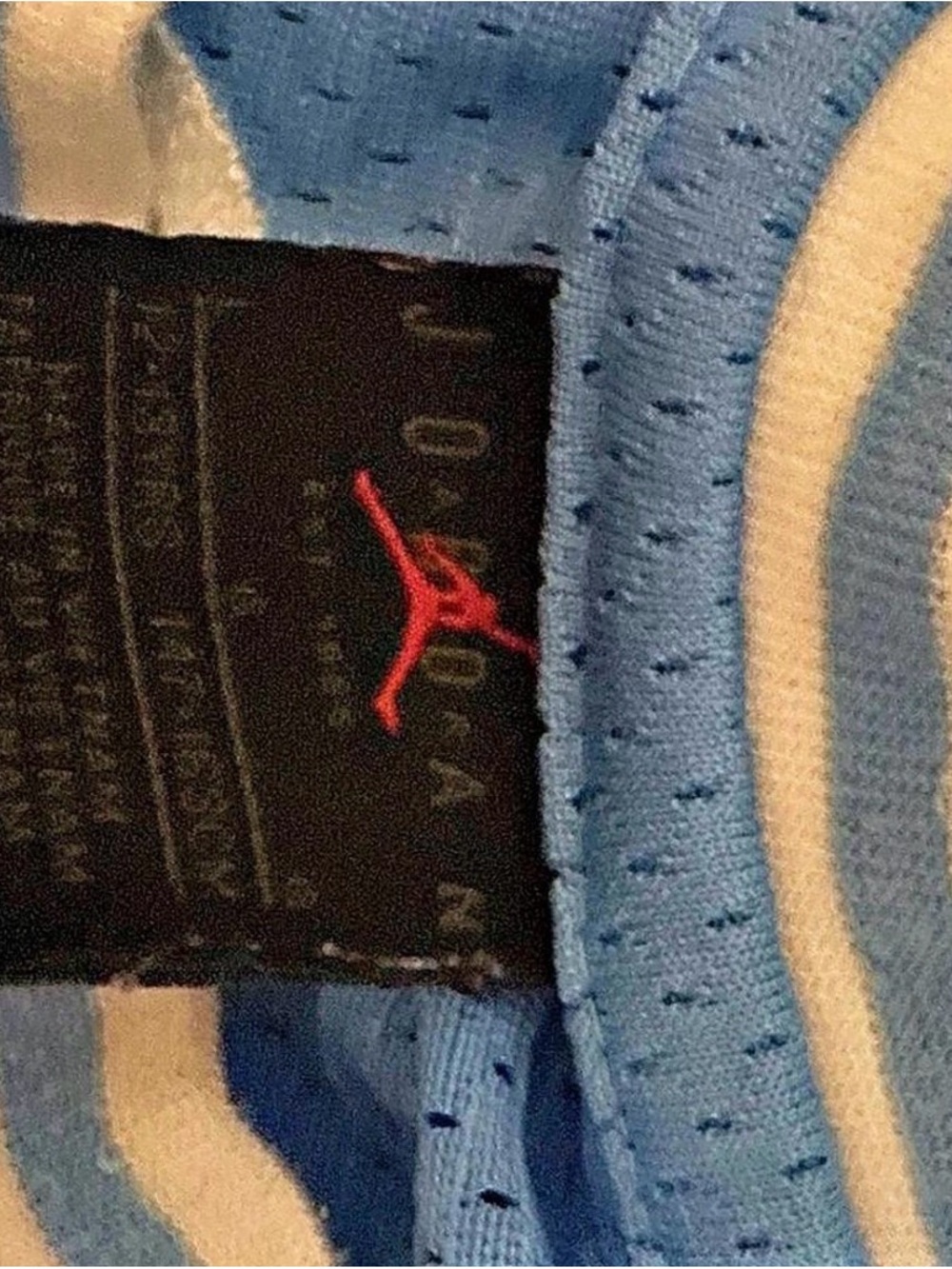 Jordan Light Blue and White Mesh Basketball Jersey - Picture 3 of 3